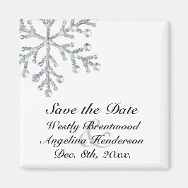 Winter Snowflake Save the Date Magnet