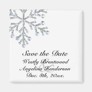 Winter Snowflake Save the Date Magnet