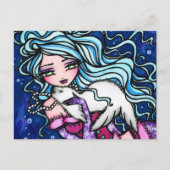 Winter Snowflake Seal Mermaid Fantasy Briefkaart (Voorkant)