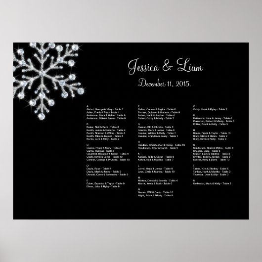 Winter Snowflake Seine Chart Poster (Voorkant)
