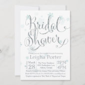 Winter Snowflake Silver Glitter Vrijgezellenfeest Kaart (Voorkant)