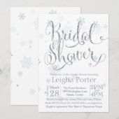 Winter Snowflake Silver Glitter Vrijgezellenfeest Kaart (Voorkant / Achterkant)