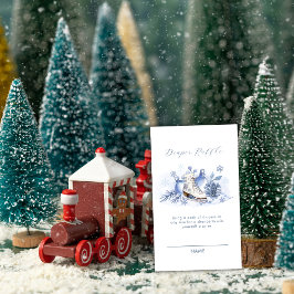 Winter Snowflake Skate Diaper Raffle Baby Shower Informatiekaartje