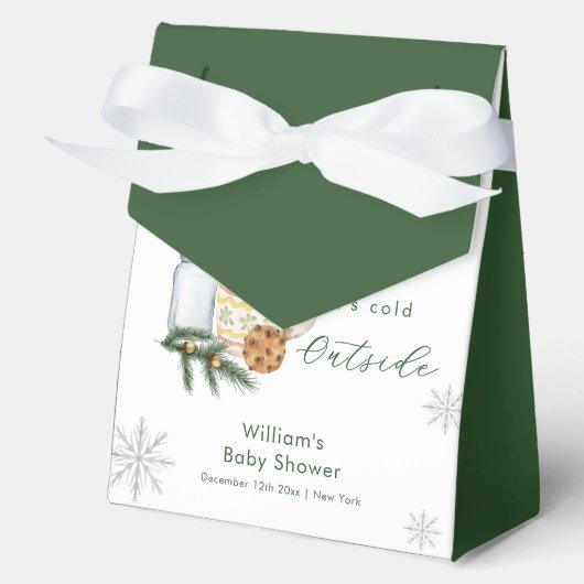 Winter Snowflake S'more Cookie Baby Shower  Bedankdoosjes (Voorkant)