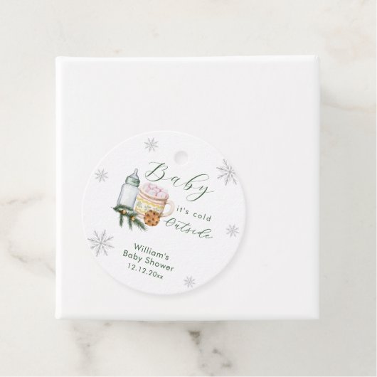 Winter Snowflake S'more Cookie Baby Shower Bedankjes Labels (In situ)