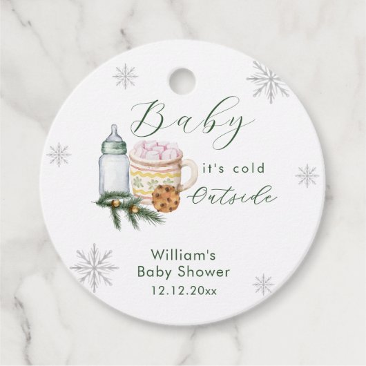 Winter Snowflake S'more Cookie Baby Shower  Bedankjes Labels (Voorkant)