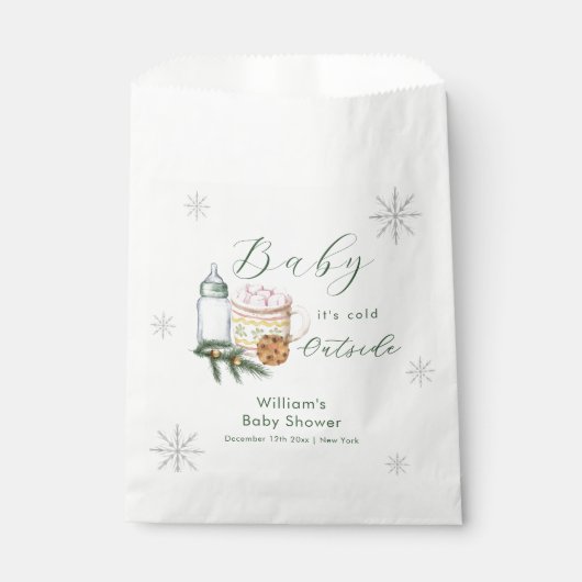 Winter Snowflake S'more Cookie Baby Shower  Bedankzakje (Voorkant)