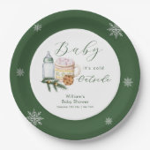 Winter Snowflake S'more Cookie Baby Shower  Papieren Bordje (Voorkant)