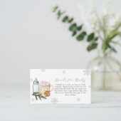 Winter Snowflake S'more Cookie Books Baby Shower  Informatiekaartje (Staand voorkant)