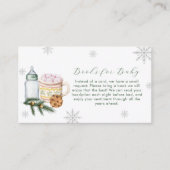 Winter Snowflake S'more Cookie Books Baby Shower  Informatiekaartje (Voorkant)