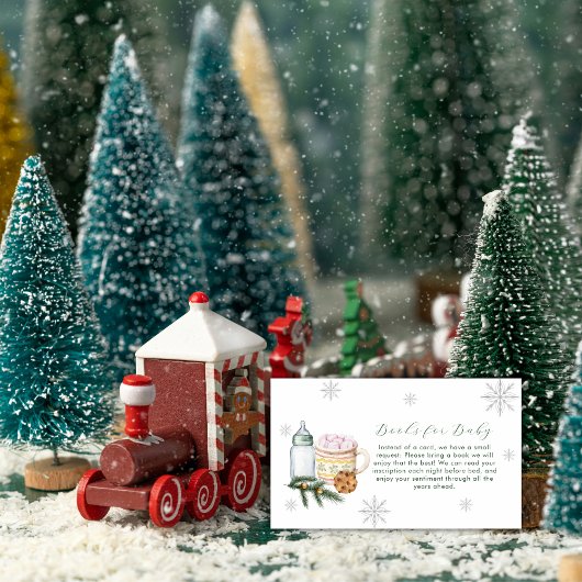 Winter Snowflake S'more Cookie Books Baby Shower  Informatiekaartje