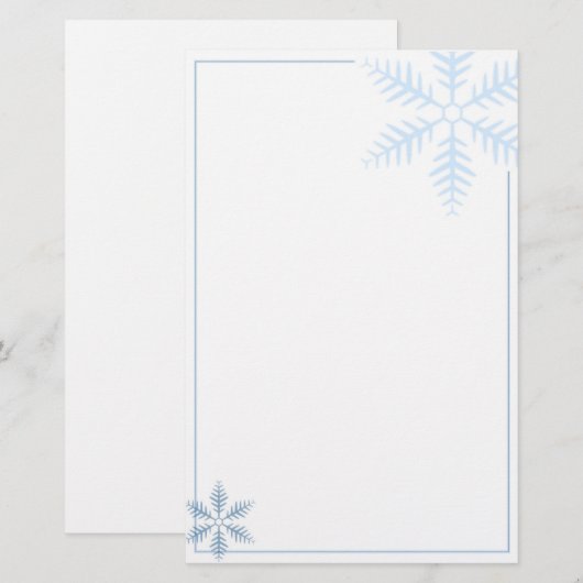 Winter Snowflake Stationery Briefpapier (Voorkant / Achterkant)
