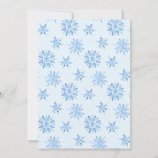 Winter Snowflake Stripes Boy Baby shower nodigt ui Kaart (Achterkant)