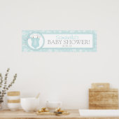 Winter Snowflake Stropdas Jumper Baby shower Banne Poster (Keuken)