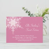 Winter Snowflake Sweet Sixteen Birthday Uitnodigin Kaart (Staand voorkant)