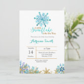 Winter Snowflake Theme Boy Baby shower Kaart (Staand voorkant)