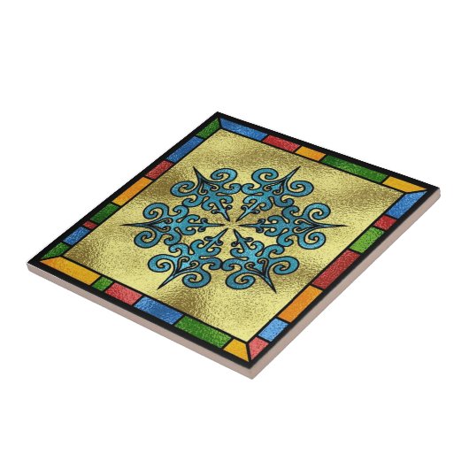 Winter Snowflake Tile Trivet Tegeltje (Zijkant)