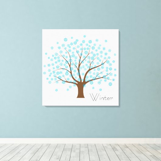 Winter Snowflake Tree Canvas Afdruk (Insitu (Houten vloer))