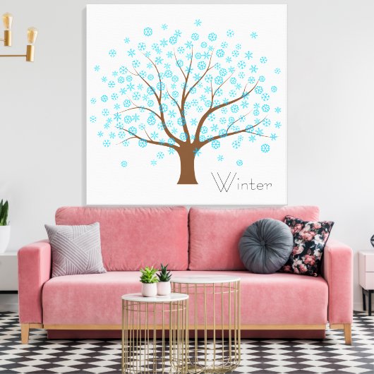 Winter Snowflake Tree Canvas Afdruk (Insitu (Woonkamer))