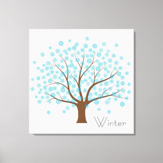 Winter Snowflake Tree Canvas Afdruk (Voorkant)