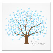 Winter Snowflake Tree Foto Afdruk (Voorkant)