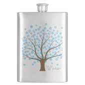 Winter Snowflake Tree Heupfles (Voorkant)