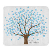 Winter Snowflake Tree Snijplank (Voorkant)