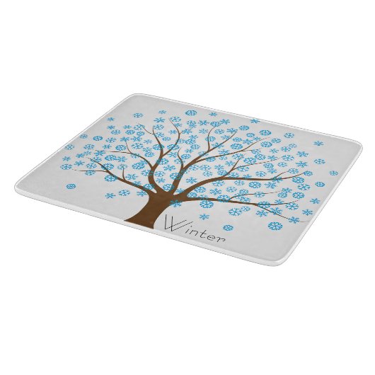 Winter Snowflake Tree Snijplank (Hoek)