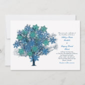 Winter Snowflake Tree Weddenschap Kaart (Voorkant)