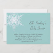 Winter Snowflake Turquoise Baby shower Kaart (Voorkant)