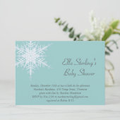 Winter Snowflake Turquoise Baby shower Kaart (Staand voorkant)