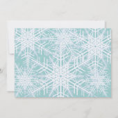 Winter Snowflake Turquoise Baby shower Kaart (Achterkant)