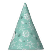 Winter Snowflake Turquoise-Blue 6th Birthday Feesthoedjes (Rechts)
