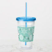 Winter Snowflake Turquoise-Blue Holiday Season Acryl Drinkbeker (Rechts)