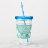 Winter Snowflake Turquoise-Blue Holiday Season Acryl Drinkbeker (Links)