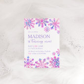 Winter Snowflake verjaardagsuitnodiging Kaart