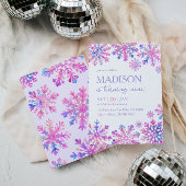 Winter Snowflake verjaardagsuitnodiging Kaart