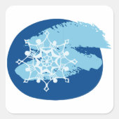 Winter Snowflake Vierkante Sticker (Voorkant)