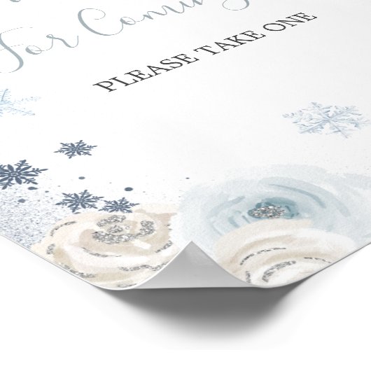 Winter Snowflake Vrijgezellenfeest Dank u Poster (Hoek)