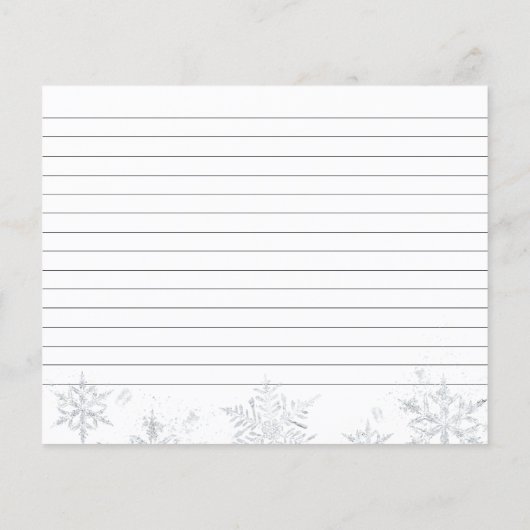 Winter Snowflake Vrijgezellenfeest Recipcard (Achterkant)