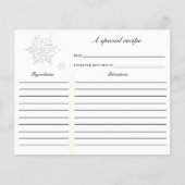Winter Snowflake Vrijgezellenfeest Recipcard (Voorkant)