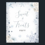 Winter Snowflake Vrijgezellenfeest Sweet Treats Poster<br><div class="desc">Winter Snowflake Vrijgezellenfeest Sweet Treats Sign</div>