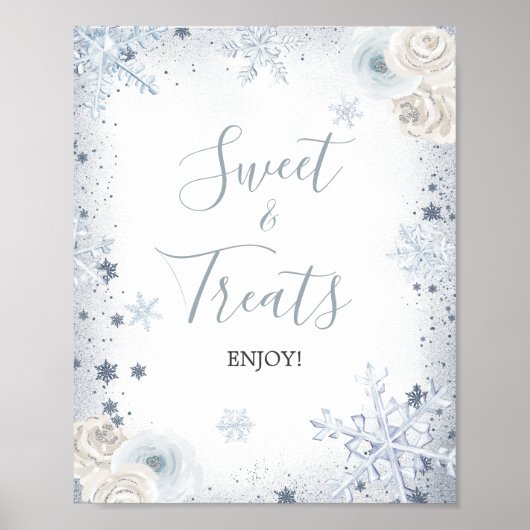 Winter Snowflake Vrijgezellenfeest Sweet Treats Poster (Voorkant)
