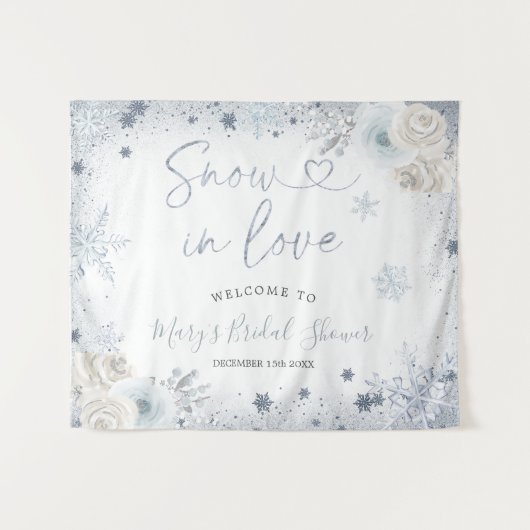 Winter Snowflake Vrijgezellenfeest Welkom Tapestry Wandkleed (Voorkant (horizontaal))