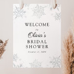 Winter Snowflake Vrijgezellenfeest Welkomstteken Poster<br><div class="desc">Welkom gasten bij je trouwdouche met dit mooie poster. Voeg de naam van de gast op erewoord,  de douchedatum en de aangepaste welkomsttekst toe met behulp van de velden die u hebt opgegeven.</div>