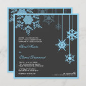 Winter Snowflake Weddenschap - blauw Kaart (Voorkant / Achterkant)