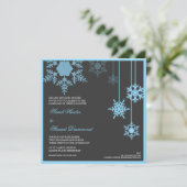 Winter Snowflake Weddenschap - blauw Kaart (Staand voorkant)