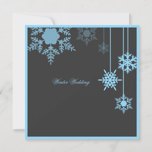 Winter Snowflake Weddenschap - blauw Kaart (Achterkant)