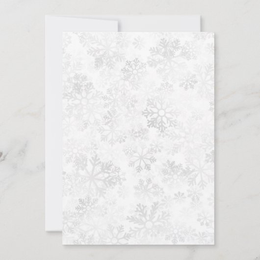 Winter Snowflake Weddenschap Kaart (Achterkant)
