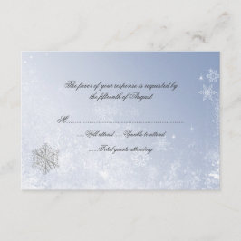 Winter Snowflake Weddenschapskaart RSVP Kaartje